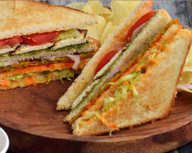 Vegetable Club Sandwich